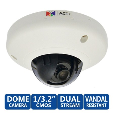 ACTi Dome E92 ความละเอียด 3MP 1080p ภายในอาคาร Basic WDR & Fixed Lens 