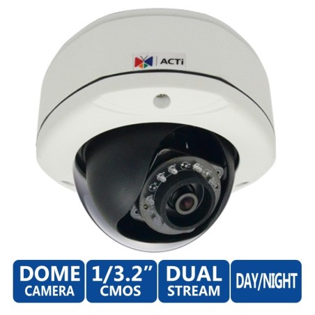 ACTi Dome E72 Outdoor ความละเอียด 3MP 1080p/30fps Day/Night Basic WDR, MicroSD, รองรับ PoE