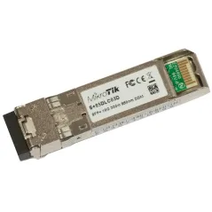 Mikrotik S+85DLC03D SFP+ transceiver เชื่อมต่อกับ Fiber Optic แบบ Multimode หัวต่อแบบ LC ระยะทาง 300 เมตร