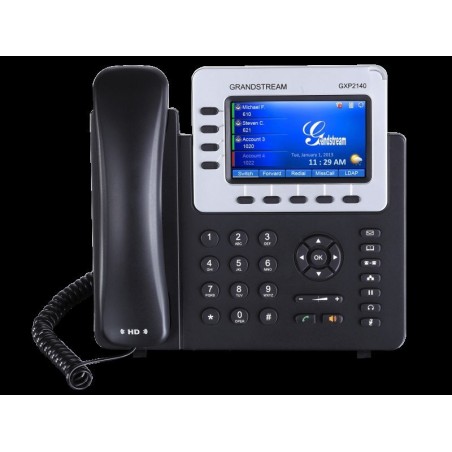 GrandStream GXP-2140 IP-Phone 4 คู่สาย, Bluetooth, 2 Port Lan, HD Audio, TFT LCD Color, 4-Way Conference, PoE