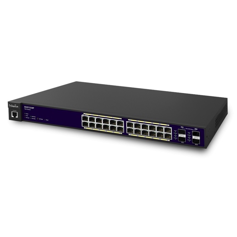 Engenius EGS7228P L2-Manage POE Gigabit Switch 24 Port จ่ายไฟ POE 802.3af/at 185W, 4xSFP รองรับ VLAN, QOS