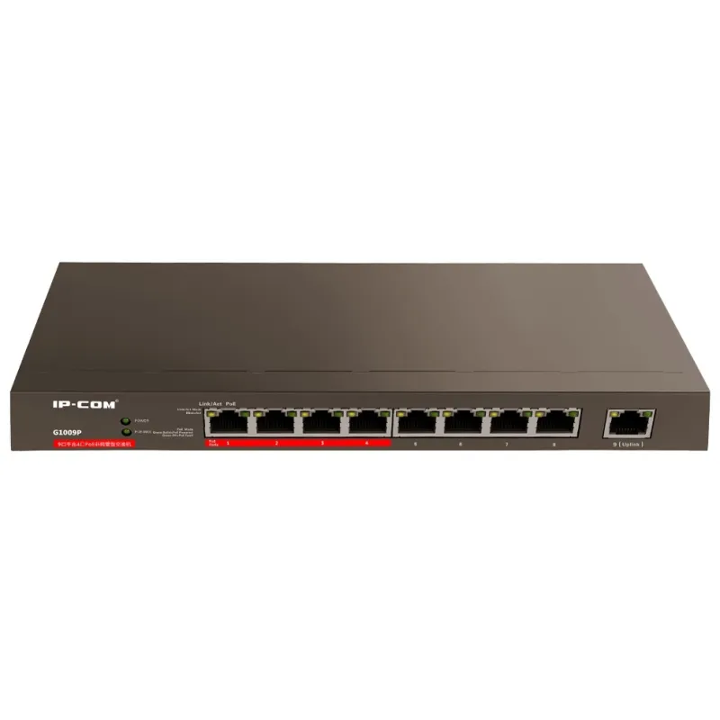 IP-COM G1009P Gigabit POE Switch ขนาด 9 Port ความเร็ว Gigabit จ่ายไฟ POE 802.3at/af จำนวน 4 Port รวม 57.8W