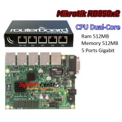Mikrotik Router RB850Gx2 ROS Lv5 CPU Dual-Core Memory/RAM 512MB Switch Gigabit 5 port พร้อม Case เหล็ก