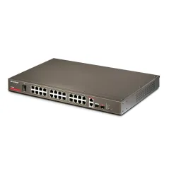 IP-COM F1226P L2-Managed POE Switch 24 Port ความเร็ว 10/100Mbps, 2 Port Gigabit จ่ายไฟ POE 802.3at/af 24 Port รวม 370W