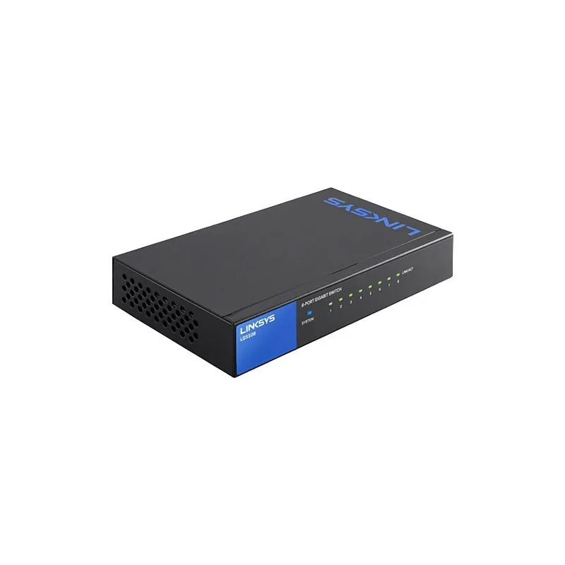 Linksys LGS108 Gigabit Switch 8 Port แบบ Desktop ความเร็ว 10/100/1000 Mbps เคสเหล็ก