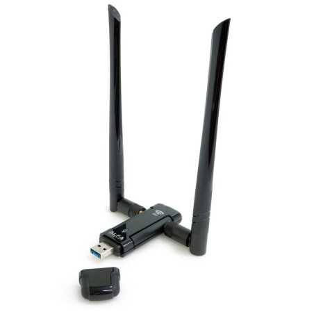 Alfa AWUS036AC Adattatore USB Wi-Fi Dual-Band - 2 Antenne 5dBi, 867 Mbps, AC, Per Penetration Test E Copertura Estrema