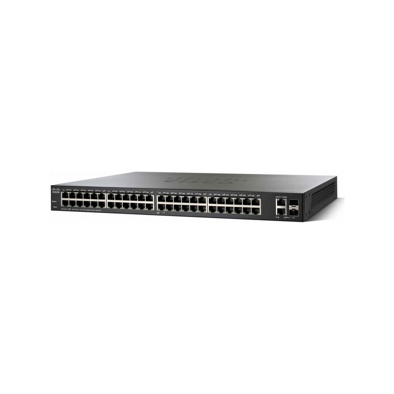 Cisco SF220-48P Smart Plus L2-Managed POE Switch 48 Port 10/100Mbps, 2 Port SFP ควบคุมผ่าน Web