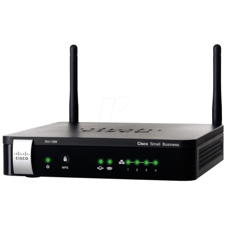 Cisco RV110W VPN Wireless Router VPN 1 Tunnels, 1 Port Wan, 4 Port Lan, 5000 Sessions, Wireless 2.4GHz