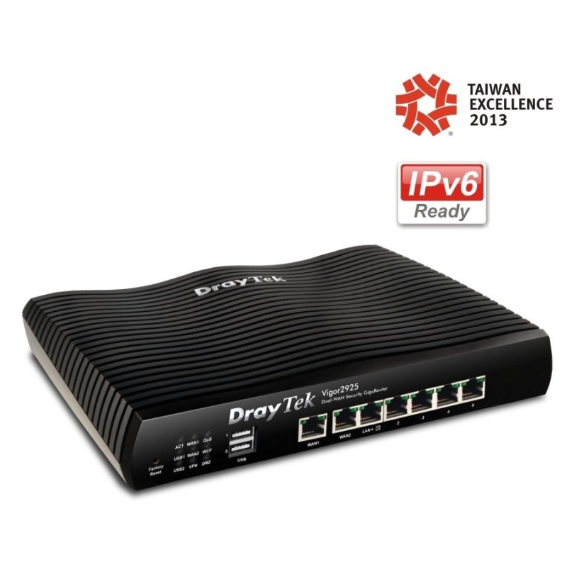 DrayTek Vigor2925 Dual WAN Load-balance VPN Router รวม Internet 2 คู่สาย VPN 50 Tunnels, 3G USBx2