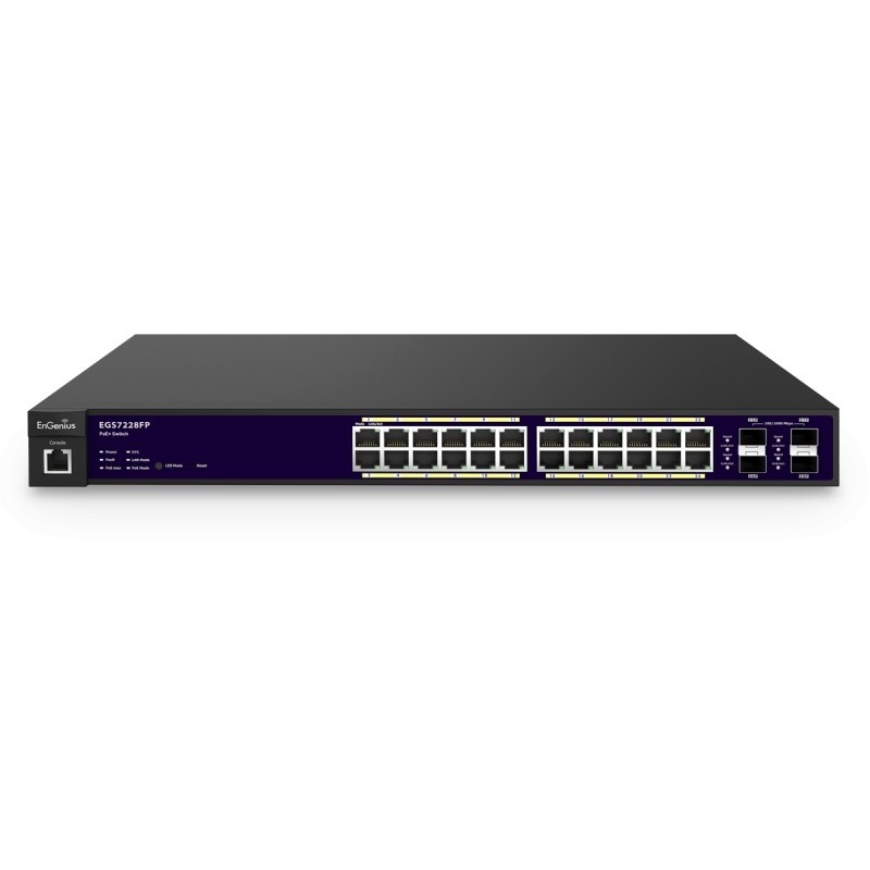 Engenius EGS7228FP L2-Manage POE Gigabit Switch 24 Port จ่ายไฟ POE 802.3af/at 370W, 4xSFP รองรับ VLAN, QOS