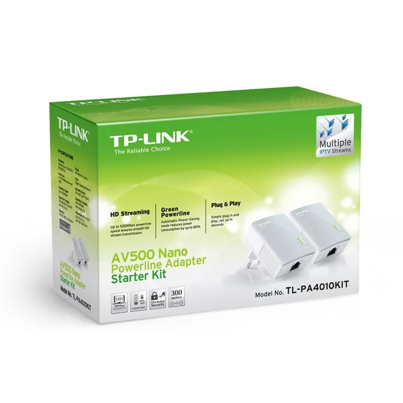 TP-Link TL-PA4010 Kit อุปกรณ์ Powerline Adapter เชื่อมเครือข่าย Network ผ่านสายไฟฟ้าในบ้าน ระยะไกลสุด 300 เมตร TP-Link TL-PA4010 Kit อุปกรณ์ Powerline Adapter เชื่อมเครือข่าย Network ผ่านสายไฟฟ้าในบ้าน ระยะไกลสุด 300 เมตร