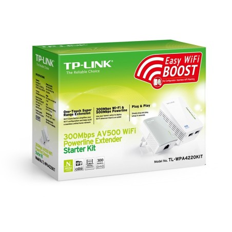 TP-Link TL-WPA4220 Kit อุปกรณ์ Powerline Adapter เชื่อมเครือข่าย Network ผ่านสายไฟฟ้าในบ้าน พร้อมกระจาย Wireless