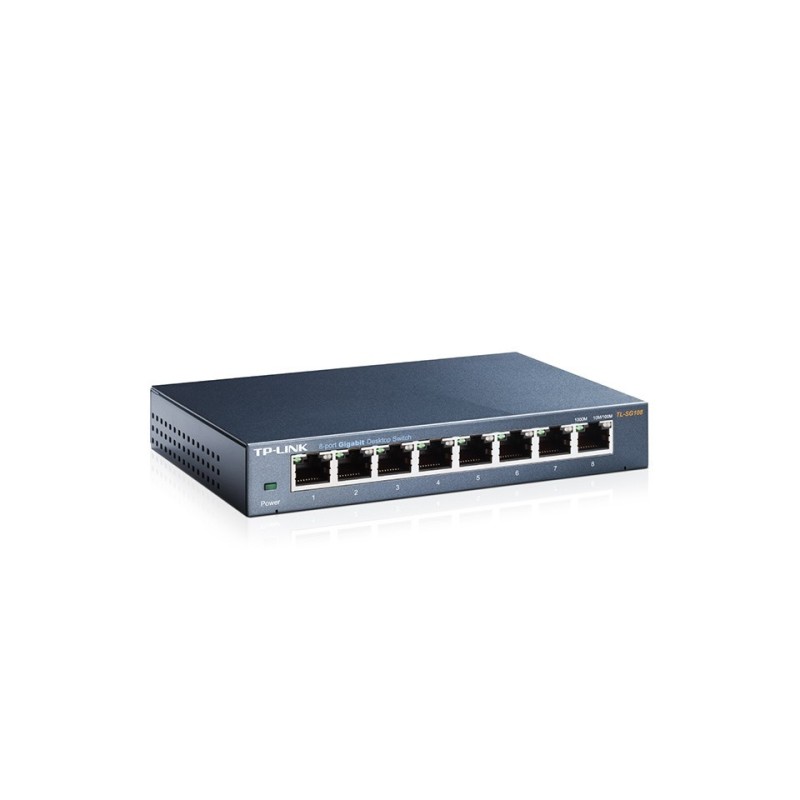 TL-SG108 TP-LINK Gigabit Switch แบบ Desktop 8 port ความเร็ว Gigabit เคสเหล็ก