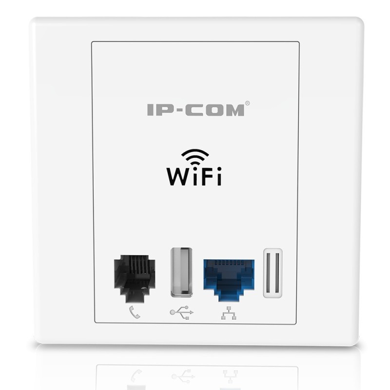 IP-COM W30AP Wall Plate Access Point 2.4 ความเร็ว 300Mbps, Lan 2 Port ,1 Port USB รองรับ POE