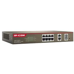 IP-COM S3300-10-PWR-M Web Smart PoE Switch 8 Port 10/100Mbps, 2 Port Gigabit จ่ายไฟ POE 802.3at/af 8 Port