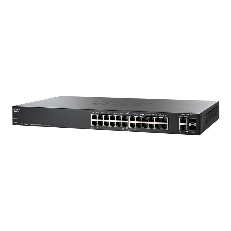 Cisco Cisco SG250-26 Smart Plus L2-Managed Gigabit Switch 24 Port Gigabit, 2 Port SFP ควบคุมผ่าน Web