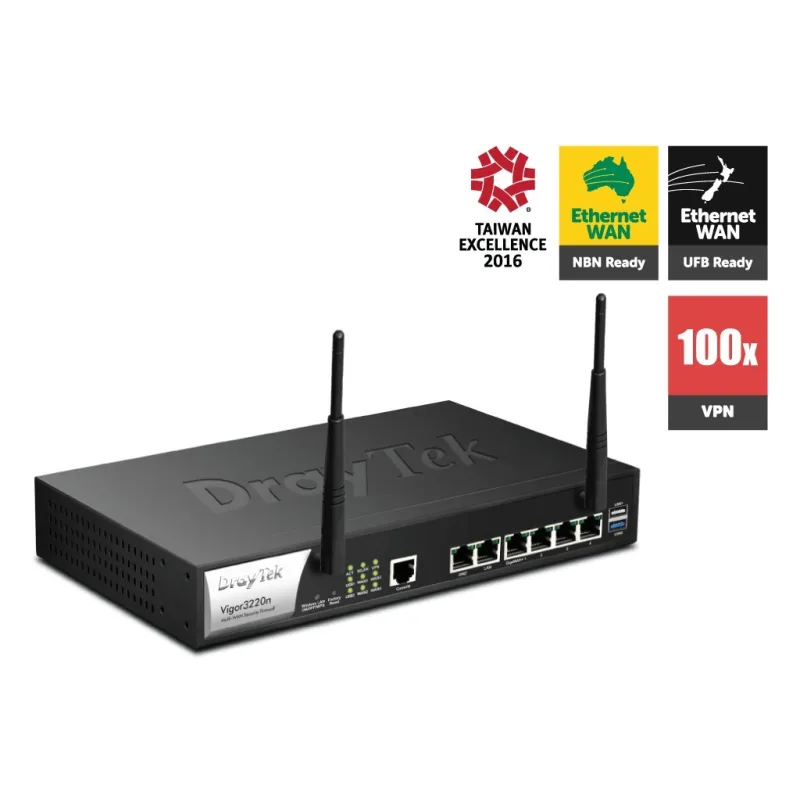 DrayTek Vigor3220n 4 WAN Load-balance VPN Router Internet 4 คู่สาย Wireless N, 100 Tunnels, 3G USB