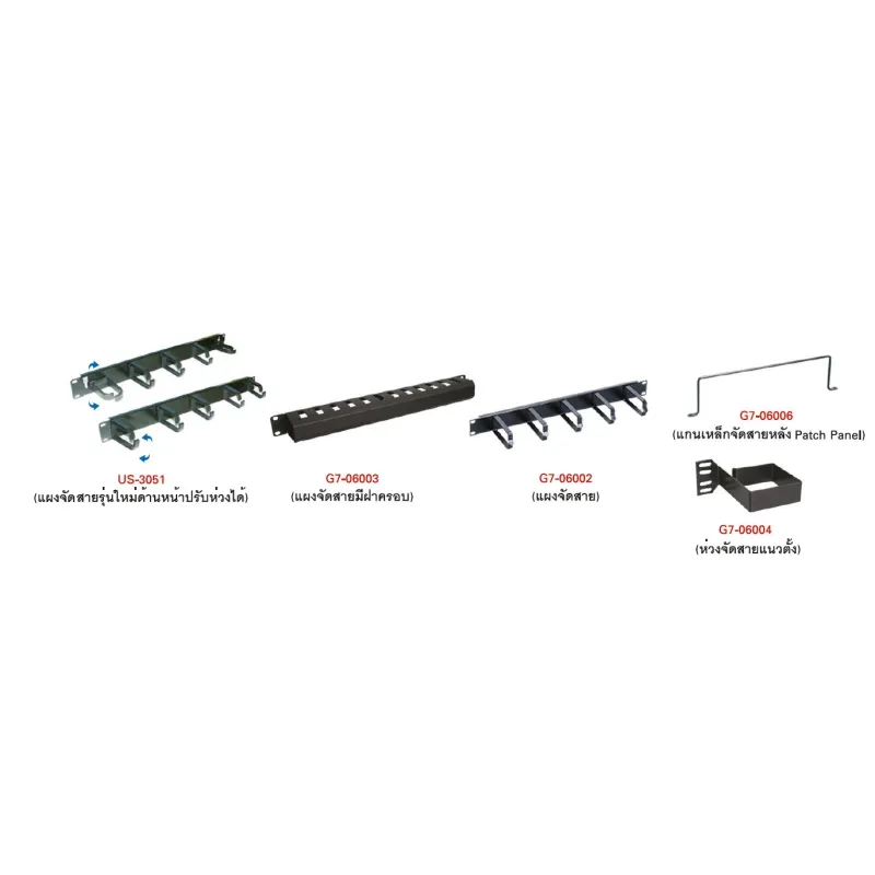 แผงจัดสายห่วงพลาสติก US-3051 CABLE MANAGEMENT PLASTLC RING PANEL