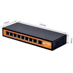 Wi-Tek WI-PS109-24V Passive POE Switch 9 Port 10/100Mbps จ่ายไฟ 8 Port 24VDC 24W กำลังไฟสูงสุด 120W