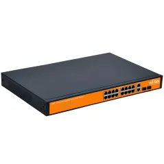 Wi-Tek WI-PS118G-24V Passive POE Switch 16 Port 100Mbps 2 Combo-Port Gigabit จ่ายไฟ 16 Port 24V 24W สูงสุด 250W