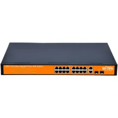 Wi-Tek WI-PS118G-24V Passive POE Switch 16 Port 100Mbps 2 Combo-Port Gigabit จ่ายไฟ 16 Port 24V 24W สูงสุด 250W