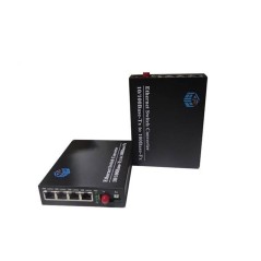 SysNet Center KAP-MCSM4G-20B Media Converter สาย SM Single Fiber 1550nm/1310nm FC, 4 Port RJ45 ความเร็ว Gigabit 20Km
