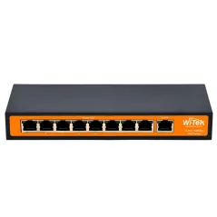 Wi-Tek WI-PS109 POE Switch 9 Port 10/100Mbps จ่ายไฟ 8 Port มาตรฐาน 802.3af/at กำลังไฟสูงสุด 120W