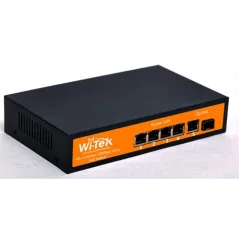 Wi-Tek WI-PS105F POE Switch 5 Port 10/100Mbps, 4 Port POE 802.3af, 1 Combo SFP Port Max 75W