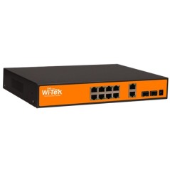 Wi-Tek WI-PS110F POE Switch 8 Port 100Mbps, 8 Port POE 802.3af/af, 2 Gigabit Combo SFP Port, 120W