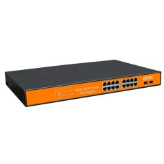 Wi-Tek WI-PS318GF POE Switch 16 Port Gigabit จ่ายไฟมาตรฐาน 802.3af/at พร้อม 2 SFP Port กำลังไฟสูงสุด 350W