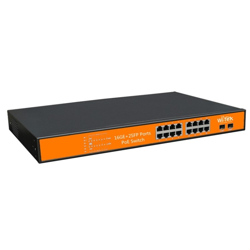 WiTek WIPS318GF POE Switch 16 Port Gigabit จ่ายไฟมาตรฐาน 802.3af/...