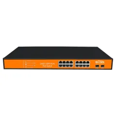 Wi-Tek WI-PS318GF POE Switch 16 Port Gigabit จ่ายไฟมาตรฐาน 802.3af/at พร้อม 2 SFP Port กำลังไฟสูงสุด 350W