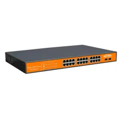 Wi-Tek WI-PS326GF POE Switch 24 Port Gigabit จ่ายไฟมาตรฐาน 802.3af/at พร้อม 2 SFP Port กำลังไฟสูงสุด 350W