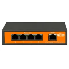 Wi-Tek WI-PS205 POE Switch 5 Port 100Mbps, 4 Port POE 802.3af/at พร้อม Dip Sw. Port Isolate Max 70W