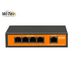 Wi-Tek WI-PS205 POE Switch 5 Port 100Mbps, 4 Port POE 802.3af/at พร้อม Dip Sw. Port Isolate Max 70W