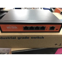 Wi-Tek WI-PS205 POE Switch 5 Port 100Mbps, 4 Port POE 802.3af/at พร้อม Dip Sw. Port Isolate Max 70W