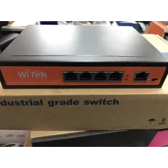 Wi-Tek WI-PS205 POE Switch 5 Port 100Mbps, 4 Port POE 802.3af/at พร้อม Dip Sw. Port Isolate Max 70W