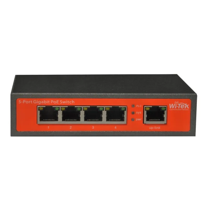 Wi-Tek WI-PS305G POE Switch 5 Port Gigabit, จ่ายไฟ POE 802.3af/at 4 Port Max 65W