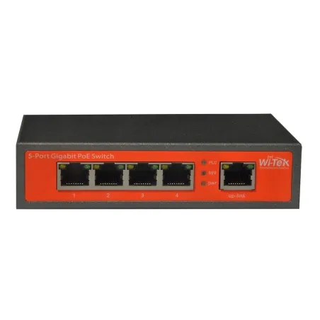 Wi-Tek WI-PS305G POE Switch 5 Port Gigabit, จ่ายไฟ POE 802.3af/at 4 Port Max 65W