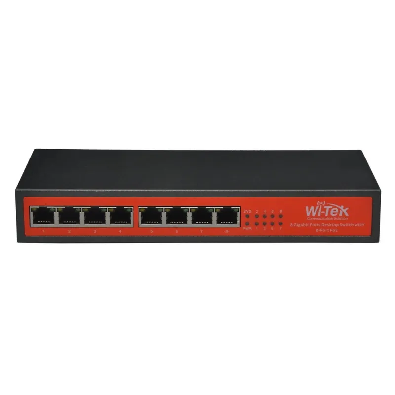 Wi-Tek WI-PS308G POE Switch 8 Port Gigabit, จ่ายไฟ POE 802.3af/at 8 Port Max 120W