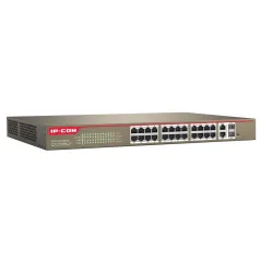 IP-COM S3300-26-PWR-M Web Smart PoE Switch 24 Port 100Mbps, 2 Port Gigabit/SFP POE 370W