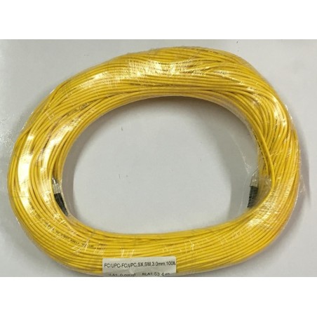 Fiber-Optic Cable หัว FC/UPC-FC/UPC สำเร็จจากโรงงาน แบบ Indoor, Simplex, Single Mode 3.0MM. 100 เมตร