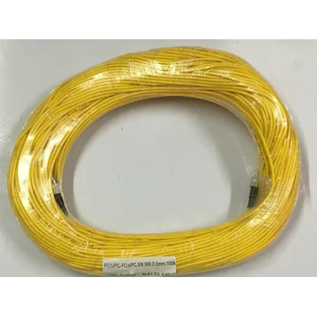 Fiber-Optic Cable หัว FC/UPC-FC/UPC สำเร็จจากโรงงาน แบบ Indoor, Simplex, Single Mode 3.0MM. 100 เมตร