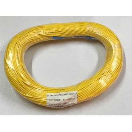 Fiber-Optic Cable หัว SC/UPC-SC/UPC สำเร็จจากโรงงาน แบบ Indoor, Simplex, Single Mode 3.0MM. 100 เมตร