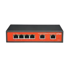 Wi-Tek WI-PS106 POE Switch 6 Port 100Mbps, 4 Port POE 802.3af/at 2 Port Uplink Max 65W