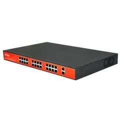 Wi-Tek WI-PS126G POE Switch 24 Port Fast, 2 Port Gigabit จ่ายไฟ 802.3at 24 Port 2 Port Uplink กำลังไฟ 300W