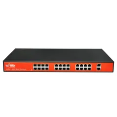 Wi-Tek WI-PS126G POE Switch 24 Port Fast, 2 Port Gigabit จ่ายไฟ 802.3at 24 Port 2 Port Uplink กำลังไฟ 300W