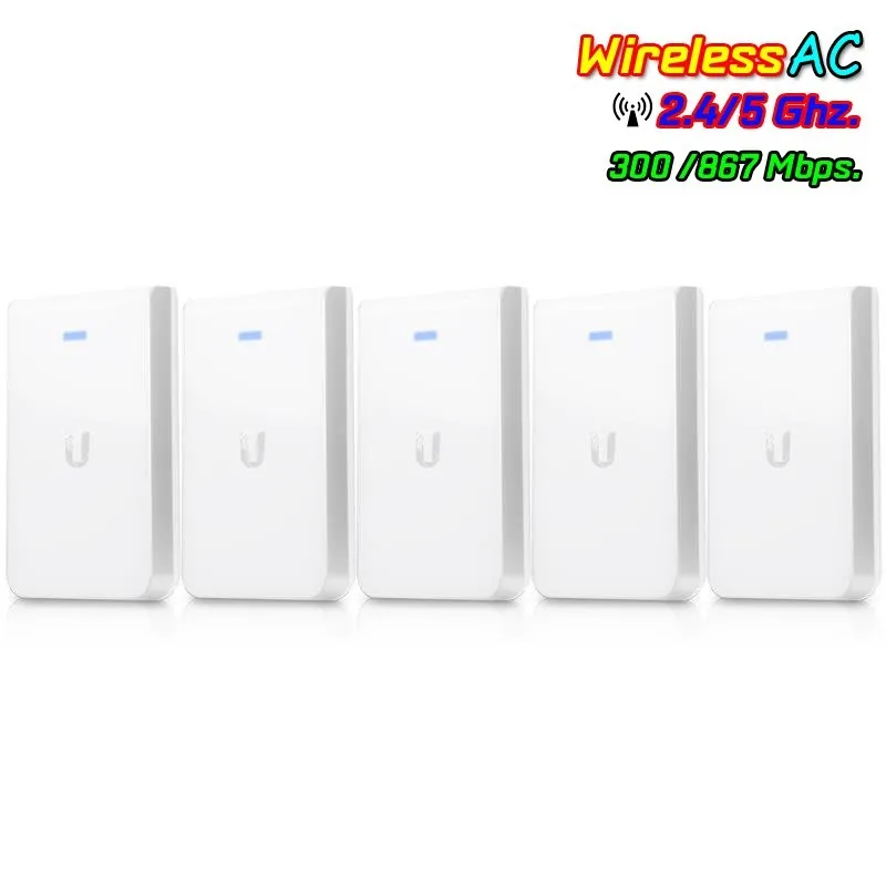 Ubiquiti UniFi UAP-AC-IW-5 In-Wall Access Point Pack 5 ชุด แบบติดผนัง มาตรฐาน AC 867Mbps Dual-Band, 3 Port Gigabit