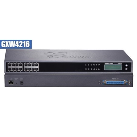 Grandstream GXW-4216 FXS Gateway ขนาด 16-Port FXS, 1 Port Lan, T.38 Fax Over IP, 132x48 backlit graphic