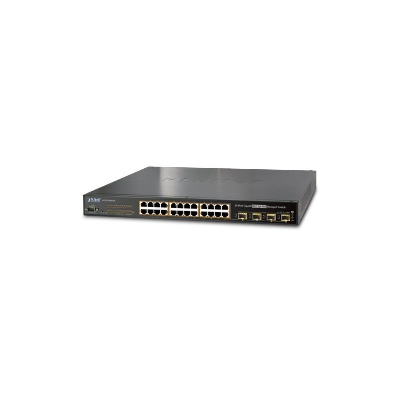 Planet WGSW-24040HP L2+ Managed Gigabit POE Switch 24 Port, 4 SFP POE 802.3at 220W, Static Routing